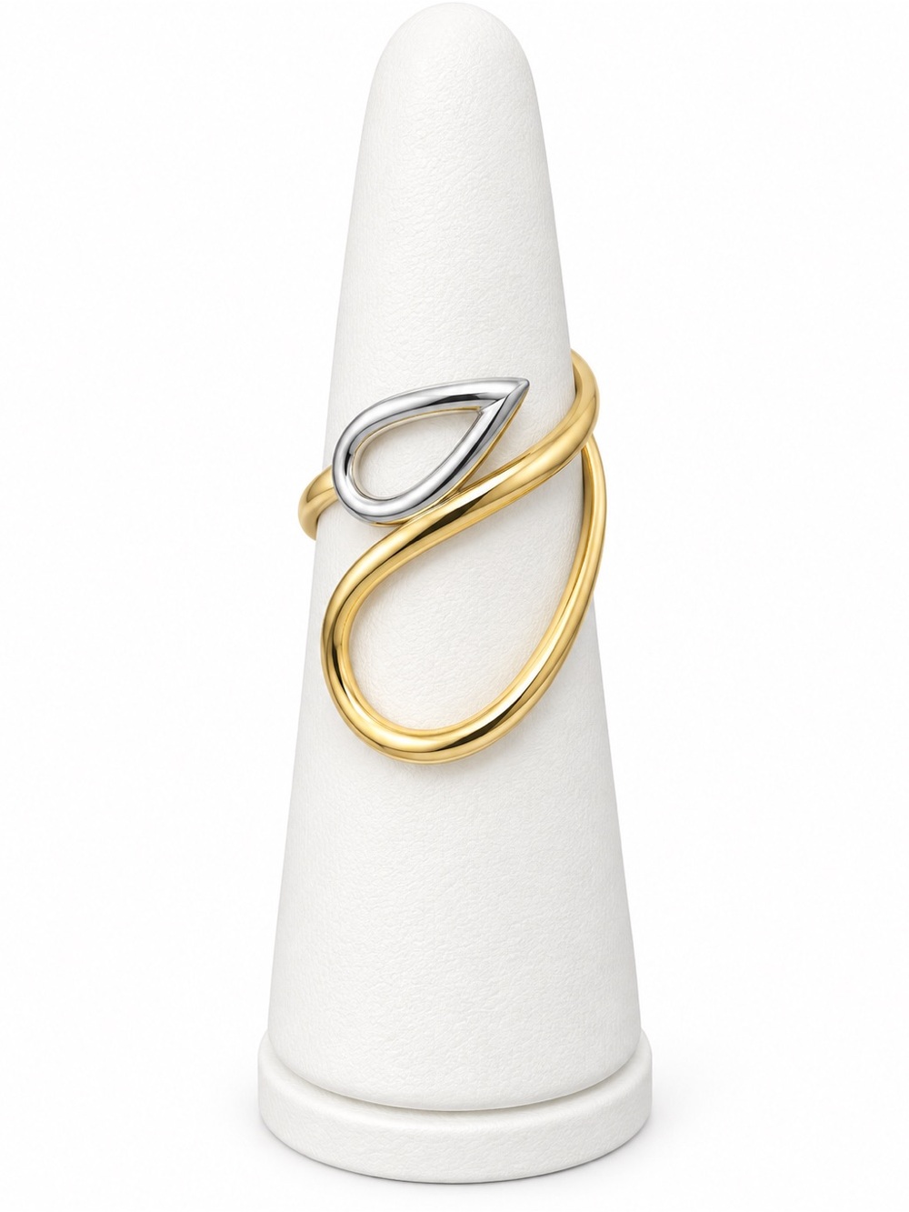 Two tone abstract ring adjustable